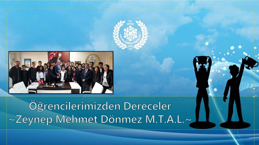 Sayın AKDEMİR, İl Derecesi Yapan Zeynep Mehmet Dönmez M.T.A.L. Öğrencilerini Ağırladı